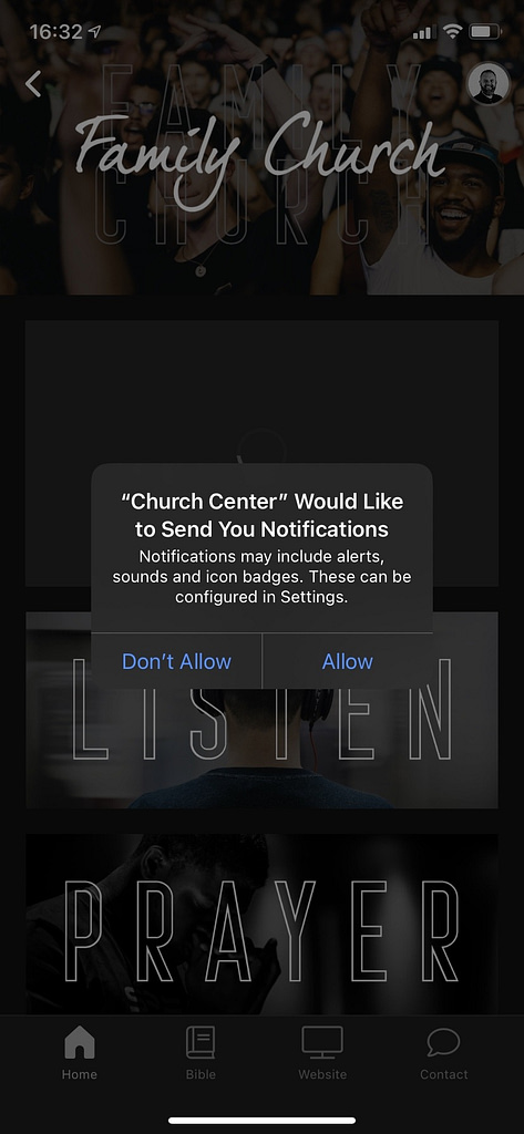 Church Centre - Notifications